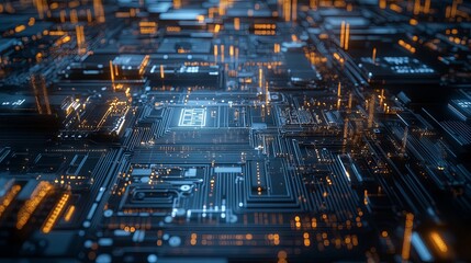 Neural Cyber Brain in Quantum Computing and AI Technology Concept