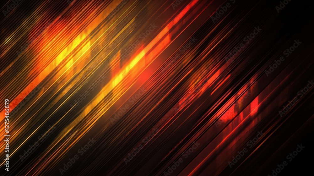 Poster abstract background with dynamic lines and warm color gradients