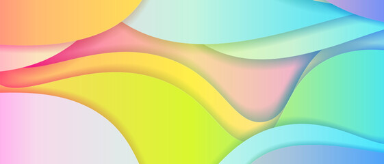 vibrant blend of pastel colors, with fluid shapes overlapping and interacting
