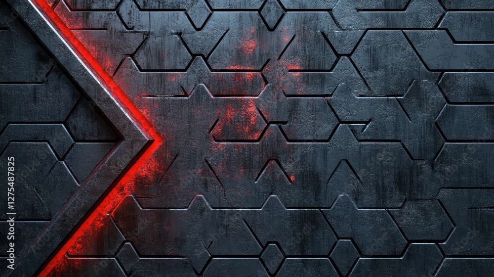 Poster black and red textured background with geometric patterns