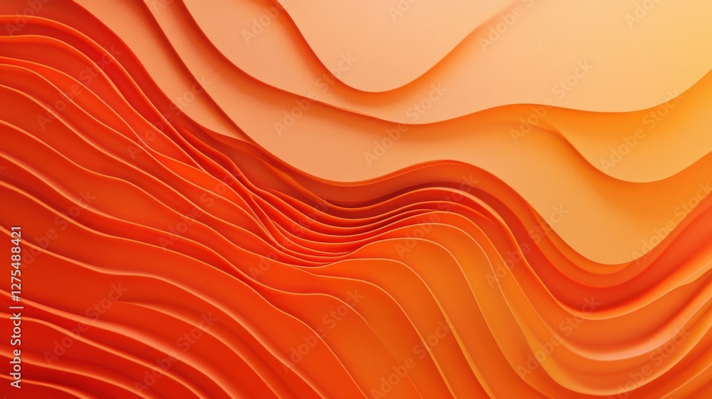 Poster smooth orange waves pattern for background design and textures