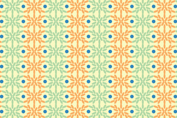 a seamless, intricate, and geometric patterned wallpaper in warm colors with floral elements