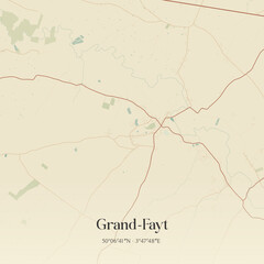 Obraz premium Vintage map of Grand-Fayt, France.