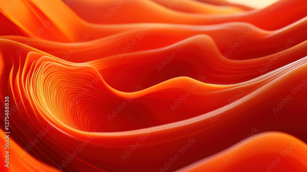 Poster vibrant flowing red waves creating abstract textile patterns