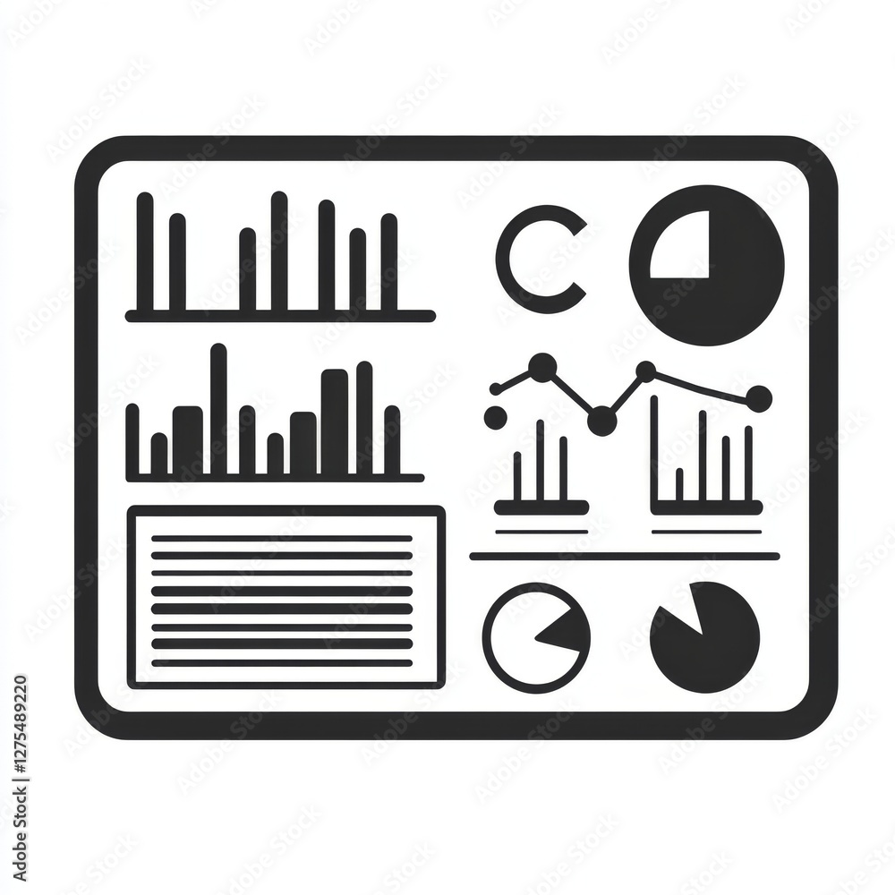 Poster a graphic representation of data, featuring various charts and graphs, illustrating trends and stati