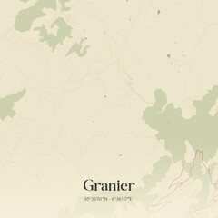 Obraz premium Vintage map of Granier, France.
