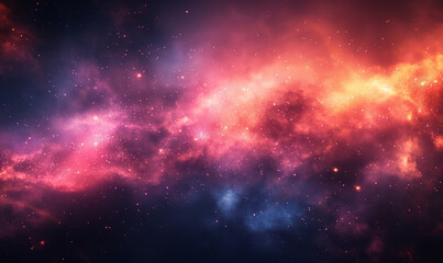 Colorful cosmic nebula fills the vast universe. Generative AI