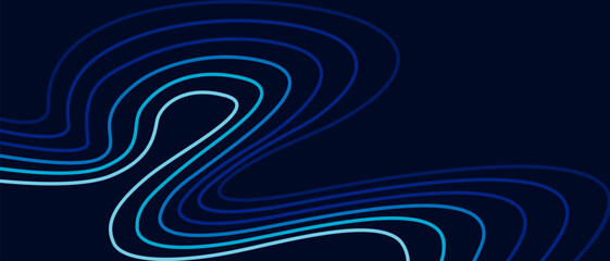 abstract wave vector illustration flowing lines dark blue background