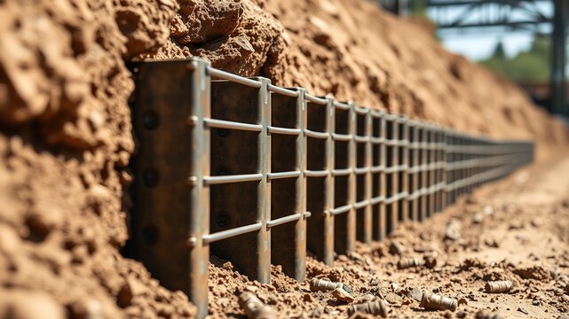 Steel Sheet Pile Retaining Wall - Civil Engineering Structure