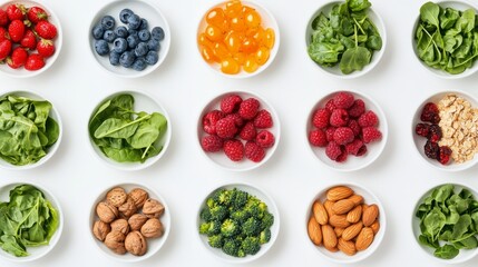 Fresh and Clean Flatlay of Colorful Healthy Ingredients