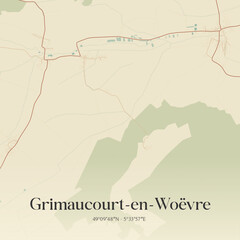 Obraz premium Vintage map of Grimaucourt-en-Woëvre, France.