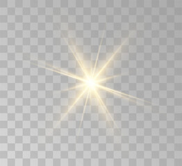 Transparent yellow sunlight special lens flash light effect. Front solar flare lenses	