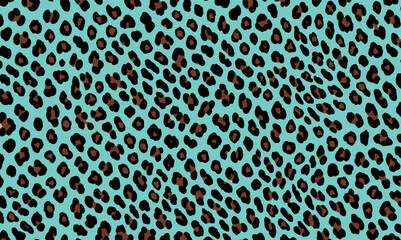 Naklejka premium Blue leopard fur, animal skin texture background. Leopard skin pattern, animal fur seamless design. Leopard skin pattern, wild animal leather seamless design. Vector illustration.