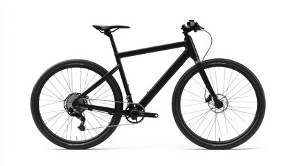 Sleek Modern Black Bicycle Design Isolated on White Background