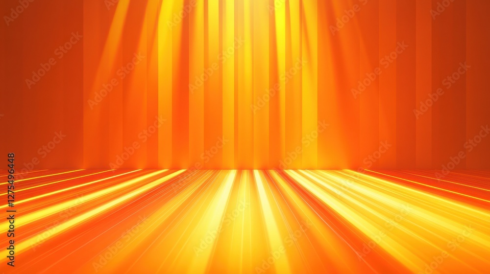 Poster vibrant orange and yellow light rays creating dynamic background scene