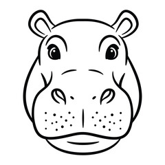 Hippopotamus face silhouette vector illustration.