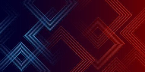 High contrast red and blue glossy stripes. Abstract tech graphic banner design. business corporate abstract presentation background. Suit for business social media post stories and presentation.vector
