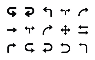 Set of arrows icon symbol vector on white background