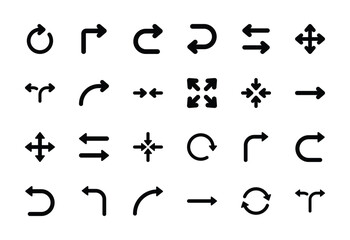 Set of arrows icon symbol vector on white background