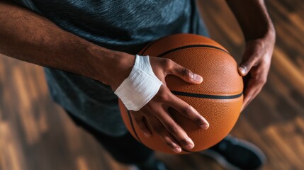 Sports injury from a wrist sprain during basketball. Featuring rehabilitation and recovery