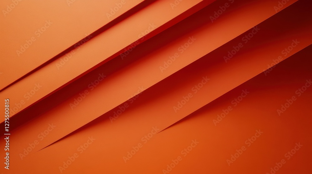 Poster abstract orange background with dynamic angled lines and shadows
