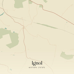 Obraz premium Vintage map of Ignol, France.