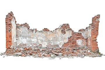 Weathered Brick Wall Panorama: Rustic Texture, Vintage Brickwork, Aged Brick Background, Grunge Brick Detail, Old Brick Surface, Decaying Brick, Cracked Brick, Broken Brick, Antiquated Brick,         