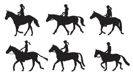horse silhouettes vector