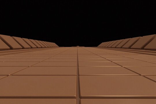 Futuristic space with rectangular panels grid like pattern