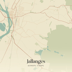 Obraz premium Vintage map of Jallanges, France.