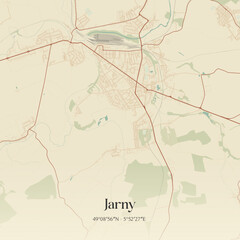 Obraz premium Vintage map of Jarny, France.
