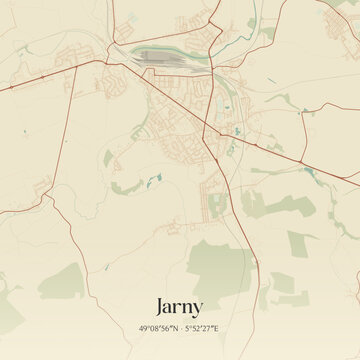 Vintage map of Jarny, France.