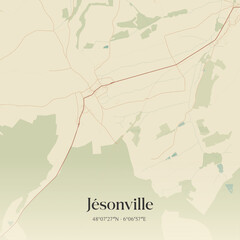 Obraz premium Vintage map of Jésonville, France.