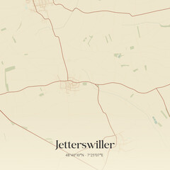 Vintage map of Jetterswiller, France.