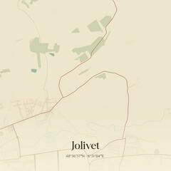 Vintage map of Jolivet, France. © Rezona