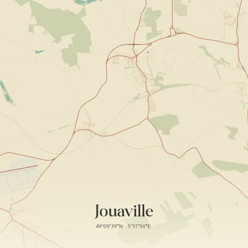 Vintage map of Jouaville, France.