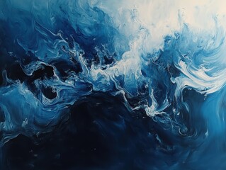Abstract Blue and White Swirling Texture with Flowing Patterns for Creative Projects and Backgrounds