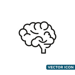 Simple Brain Icon Design Template 