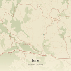 Obraz premium Vintage map of Juré, France.