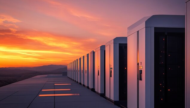 Rooftop server farm at sunset (5)