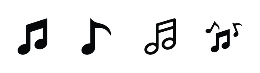 Set of music icon symbol vector on white background