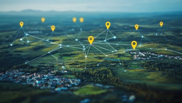 Rural Area Connected by Network Markers