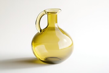 Mysterious Amber Elixir: Opaque Glass Bottle with Handle, Partially Filled, Ready for Your Brand's Mystical Potion or Concoction. Perfect for advertising, packaging design, and fantasy-themed         