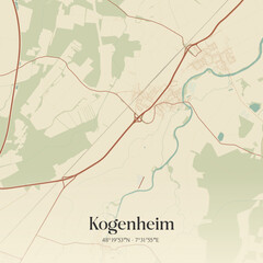 Obraz premium Vintage map of Kogenheim, France.