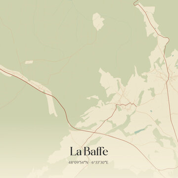 Vintage map of La Baffe, France.