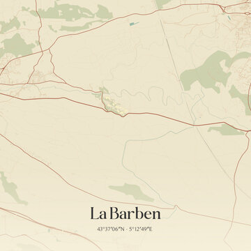 Vintage map of La Barben, France.