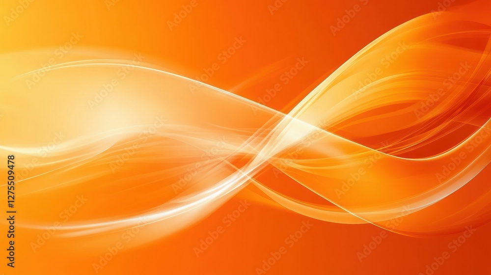 Poster vibrant abstract orange background with flowing light patterns