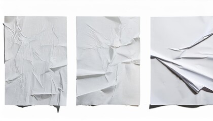 Isolated Wall Paper Poster Mockup with Wrinkled Texture Effect, Showcasing a Blank Template Ideal for Digital Art, Home Decor, or Design Inspiration
