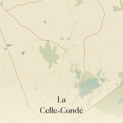 Vintage map of La Celle-Condé, France.