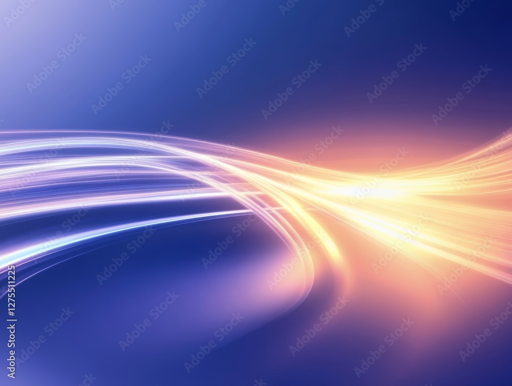 Poster a mesmerizing blend of colorful light waves flowing seamlessly across a soft gradient background, ev
